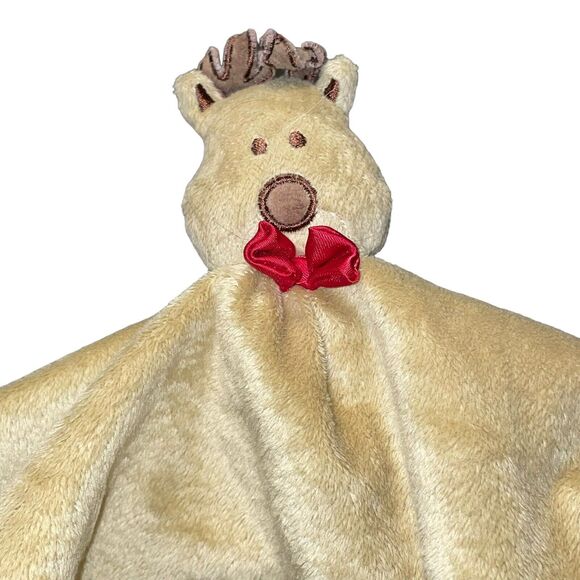Baby Essentials Reindeer Lovey Security Blanket Rattle Satin 1st Christmas 14” - Picture 3 of 12